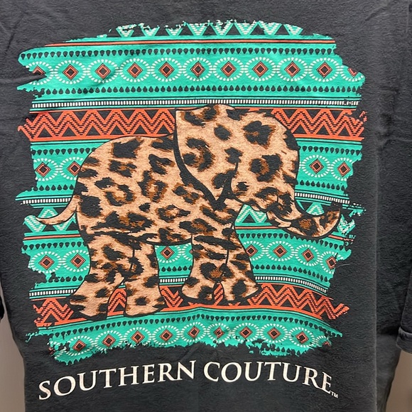 SOUTHERN COUTURE 🐘 100% COTTON NAVY BLUE ELEPHANT TSHIRT Women’s 2X - Picture 3 of 5